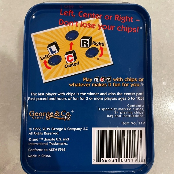 Left Center Right LCR Dice Game New games - Picture 2 of 2